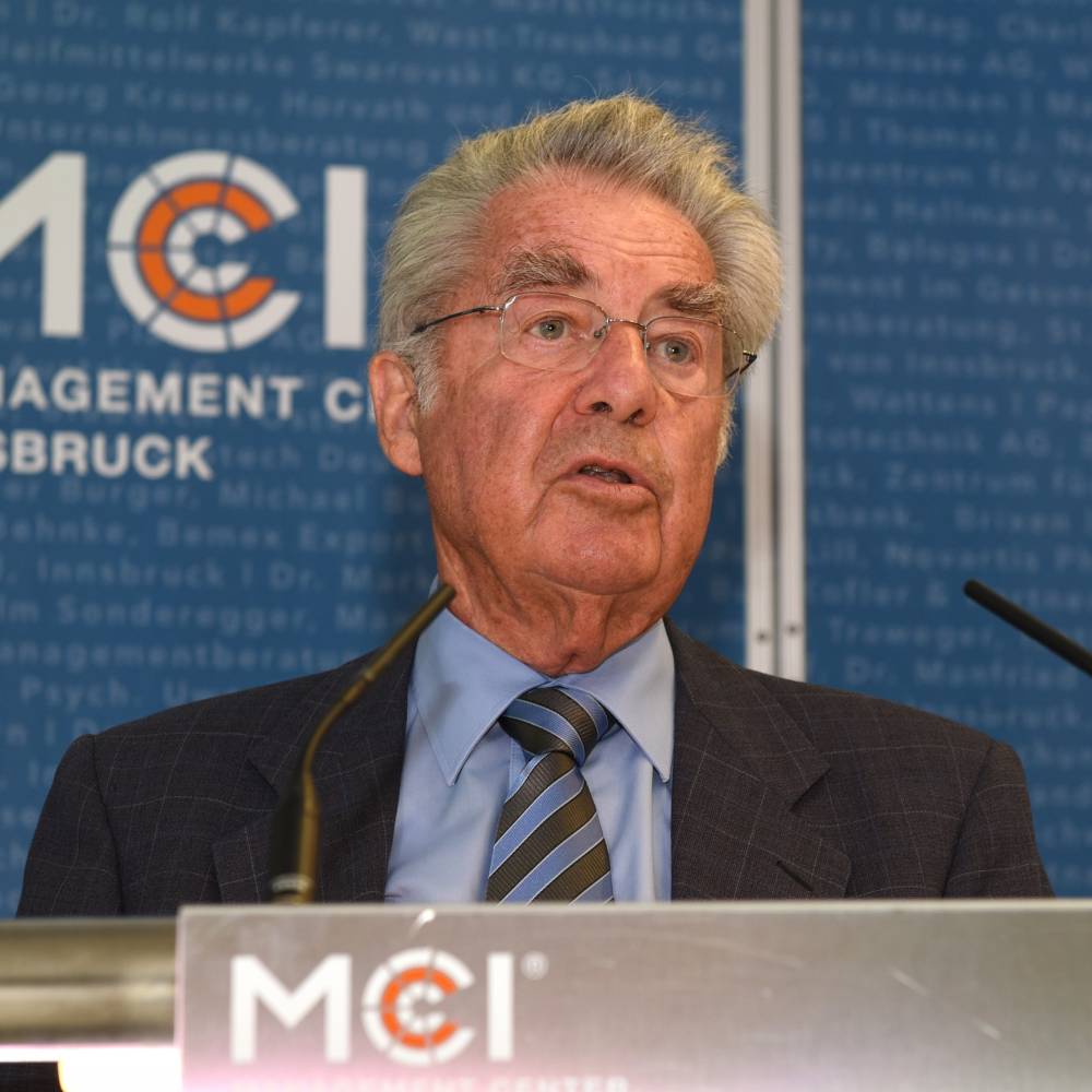 Heinz Fischer  Former Federal President of the Republic of Austria 2004 - 2016 Co-Chairman Ban Ki-moon Centre for Global Citizens