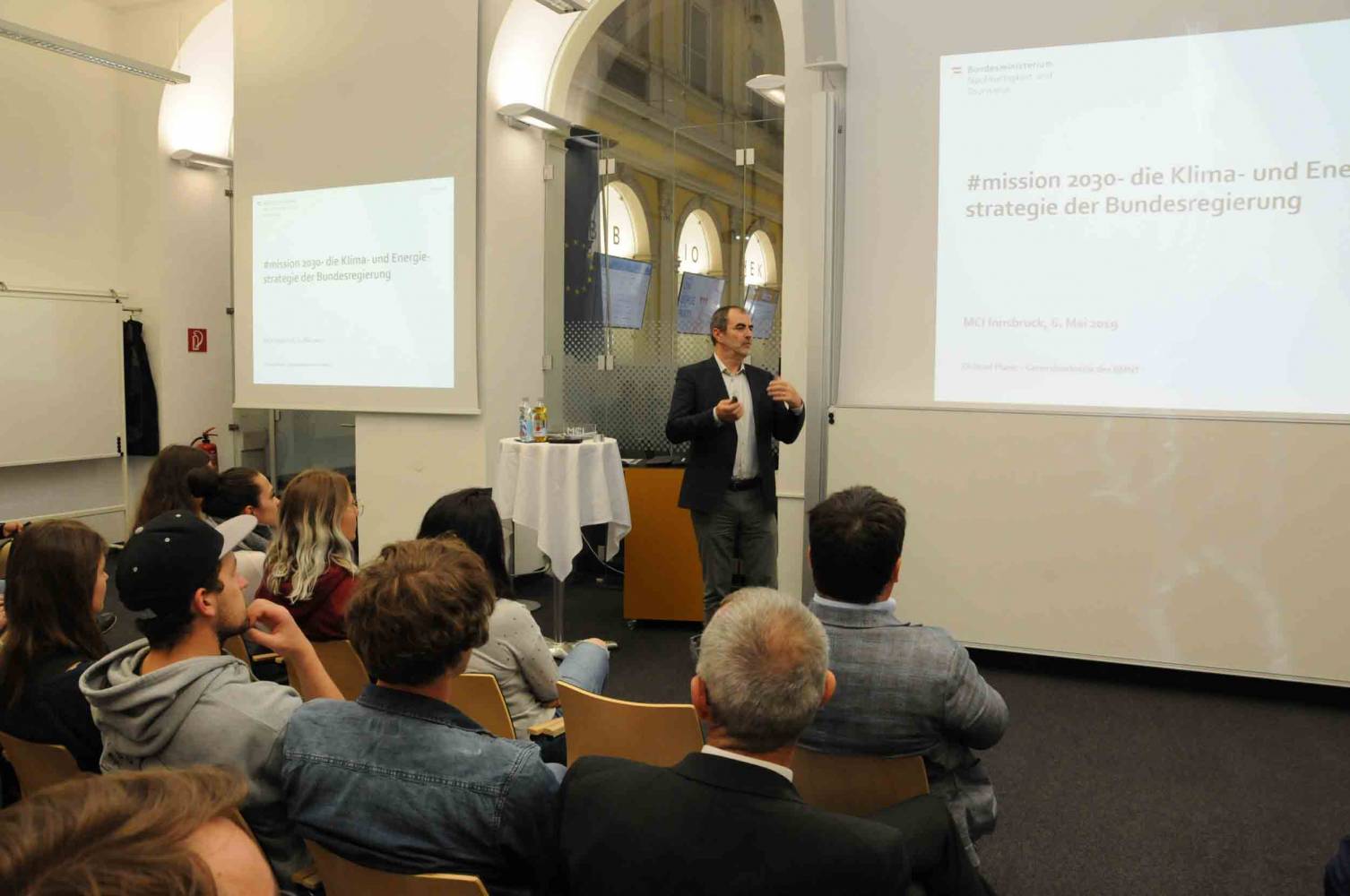 General Secretary Josef Plank during his speech.