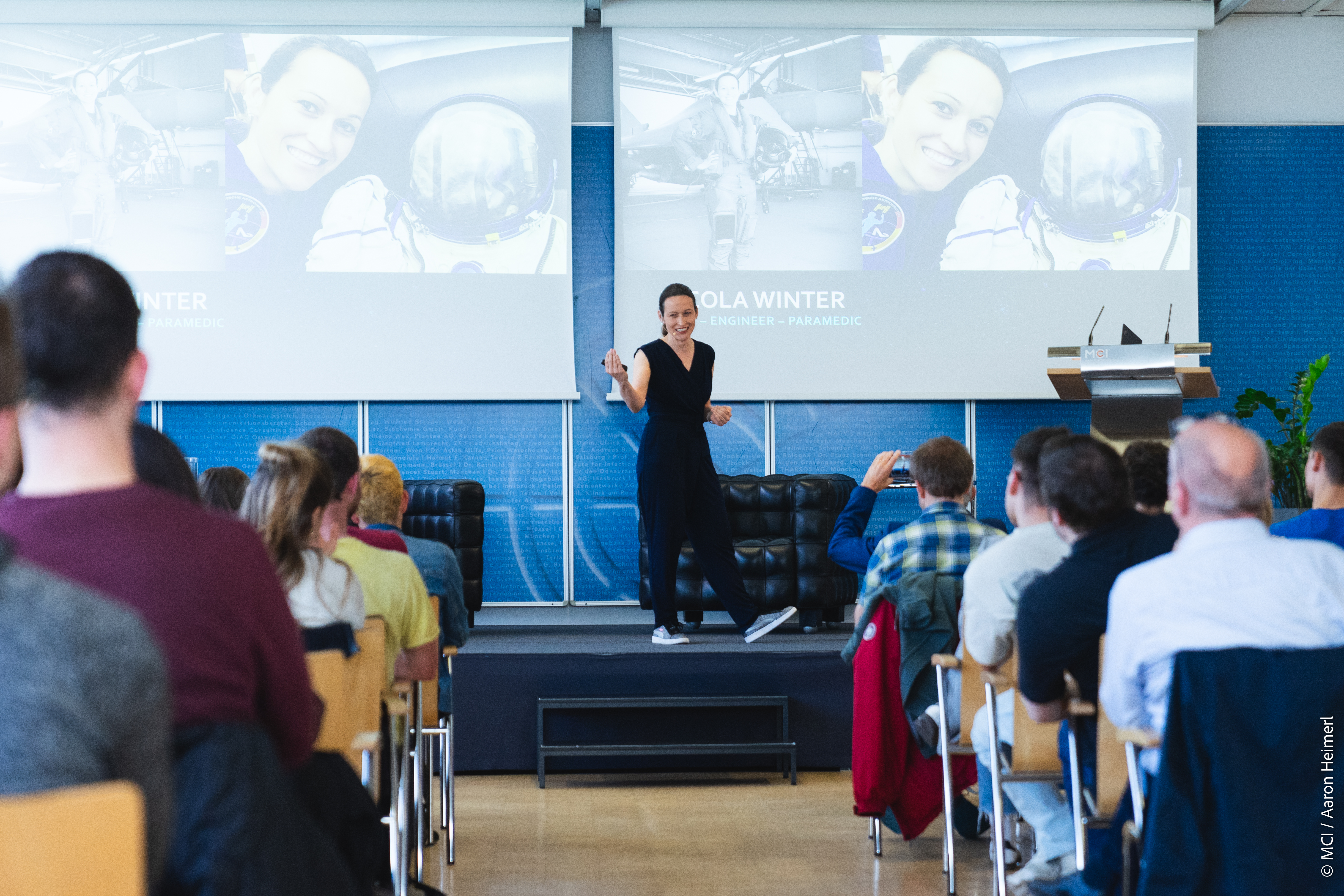 MCI guest lecture with Nicola Winter, Eurofighter fighter pilot, ESA reserve astronaut, space scientist