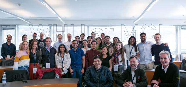 <p>MBA-Students of WHU together with the Associate Dean & Academic Director WHU MBA Program Jürgen Weigand, Daniel Weninger, Head of Coaching, as well as Silke Nierling-Freiberger, Program Manager <em>© MCI/ Petr Richter</em></p>