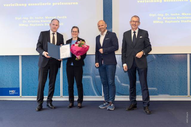 V.l.n.r. Franz Pegger, Raphaela Stadler, Hubert Siller, Andreas Altmann. ©MCI/Kiechl