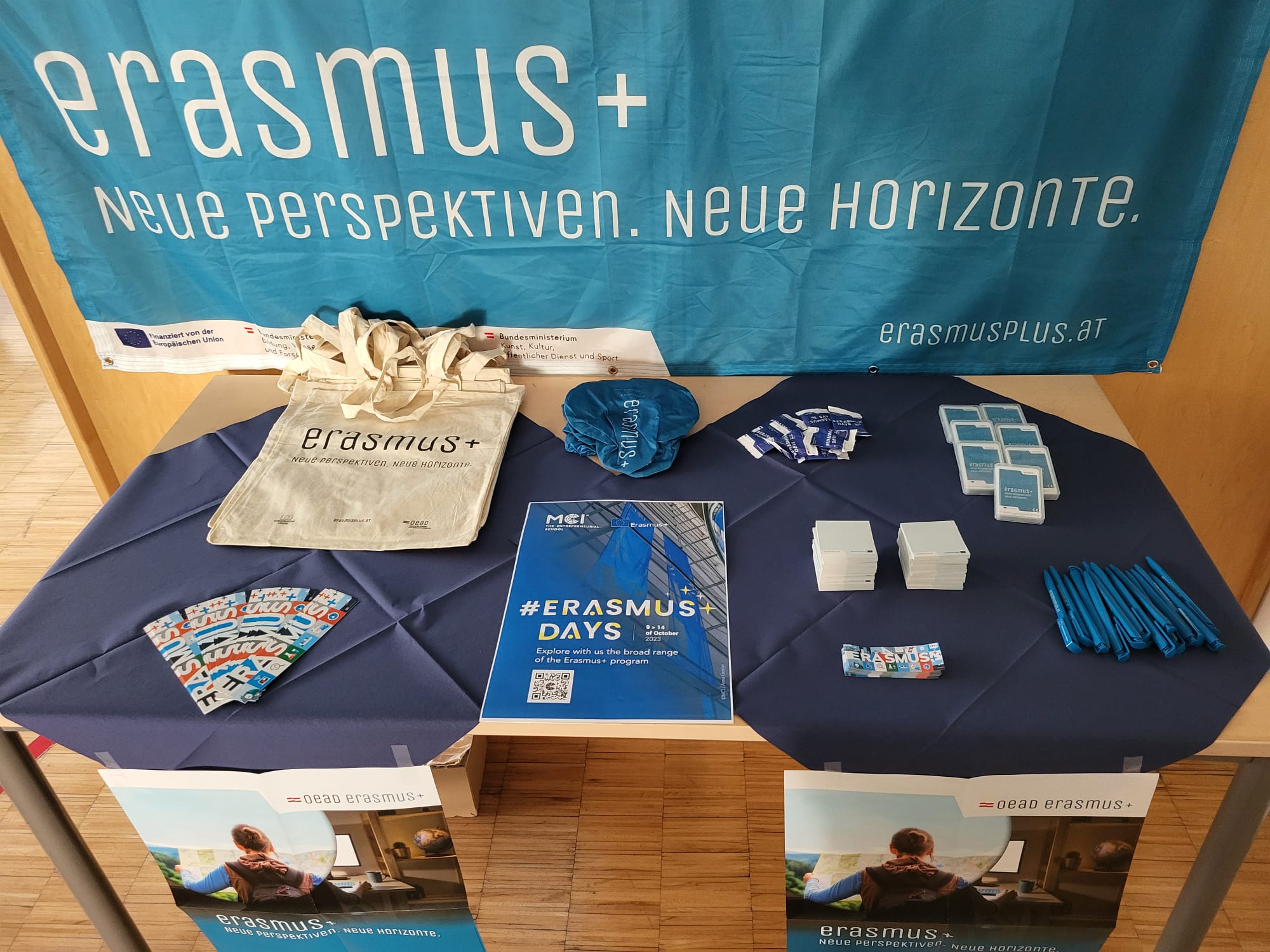 <p>Erasmus Days Goodies at the MCI International Relations Office<em> © MCI Maier</em></p>