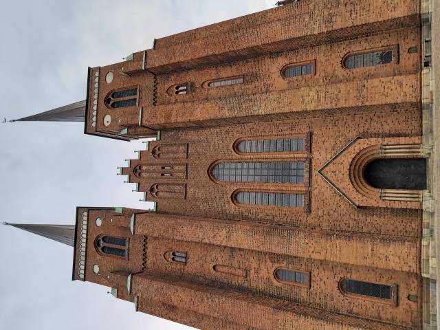 <p>Roskilde Cathedral, the largest church in Denmark, where the kings and queens of Denmark are buried. <em>Photo: Gerhard</em></p>