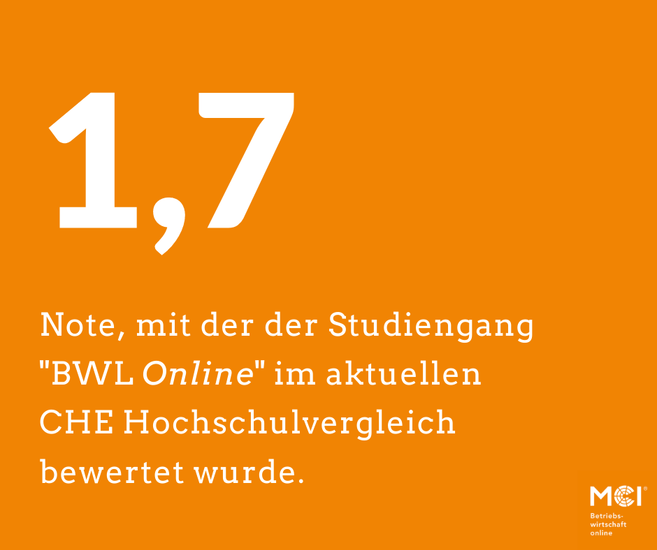 Top-Platzierung für Bachelorstudium „BWL Online“ im CHE Hochschulvergleich 2020