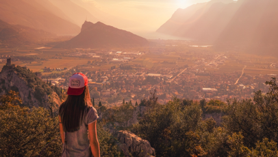 Hiking at Lake Garda - View over Lake Garda at Sundown