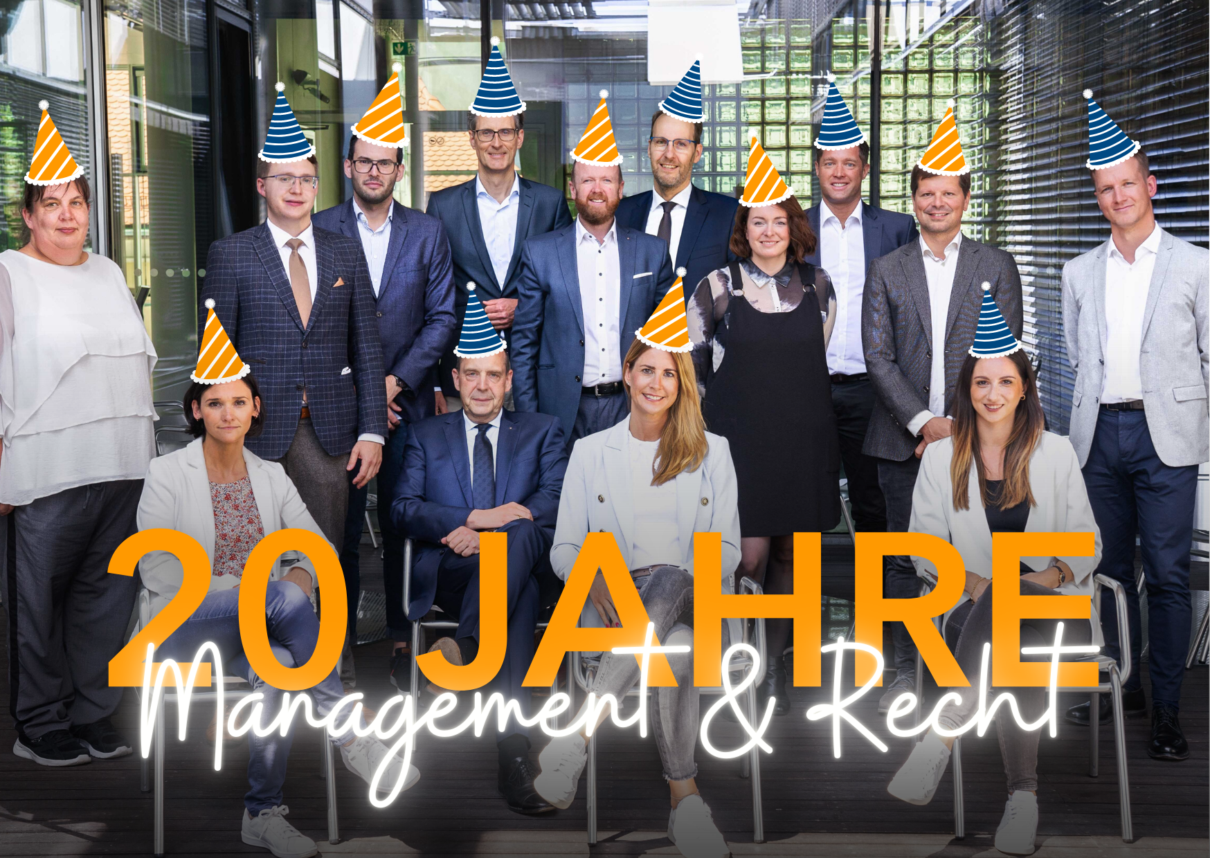 <p>20 Jahre Management & Recht. Unser Team. Grafik: ©MCI</p>