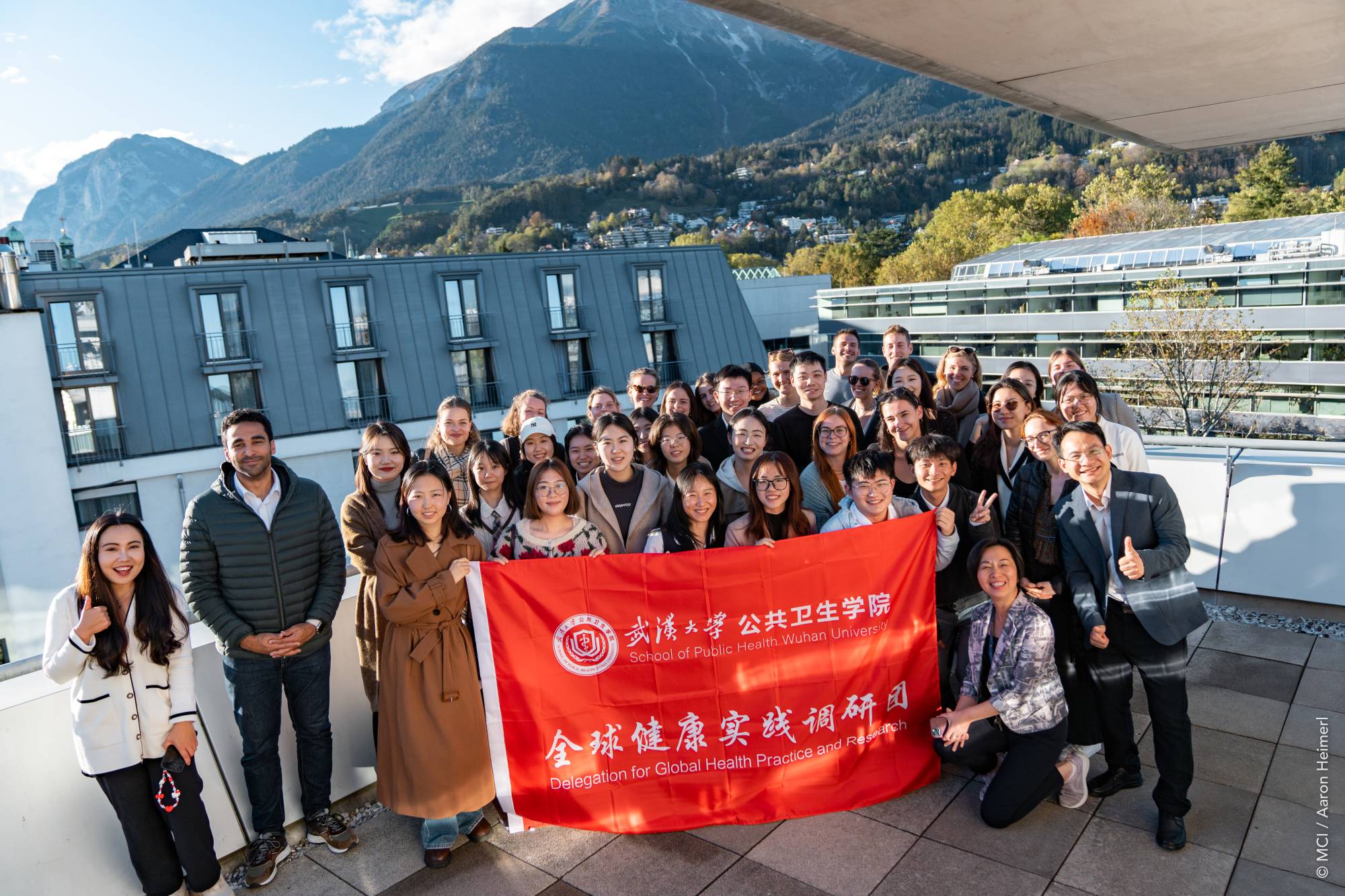 <p>International Health & Social Management master's students, students of Wuhan University, Prof. Ayman Fouda, Prof. Dr. Wei Manske Wang, Prof. Hao Li & Yiqiao Wang ©MCI</p>