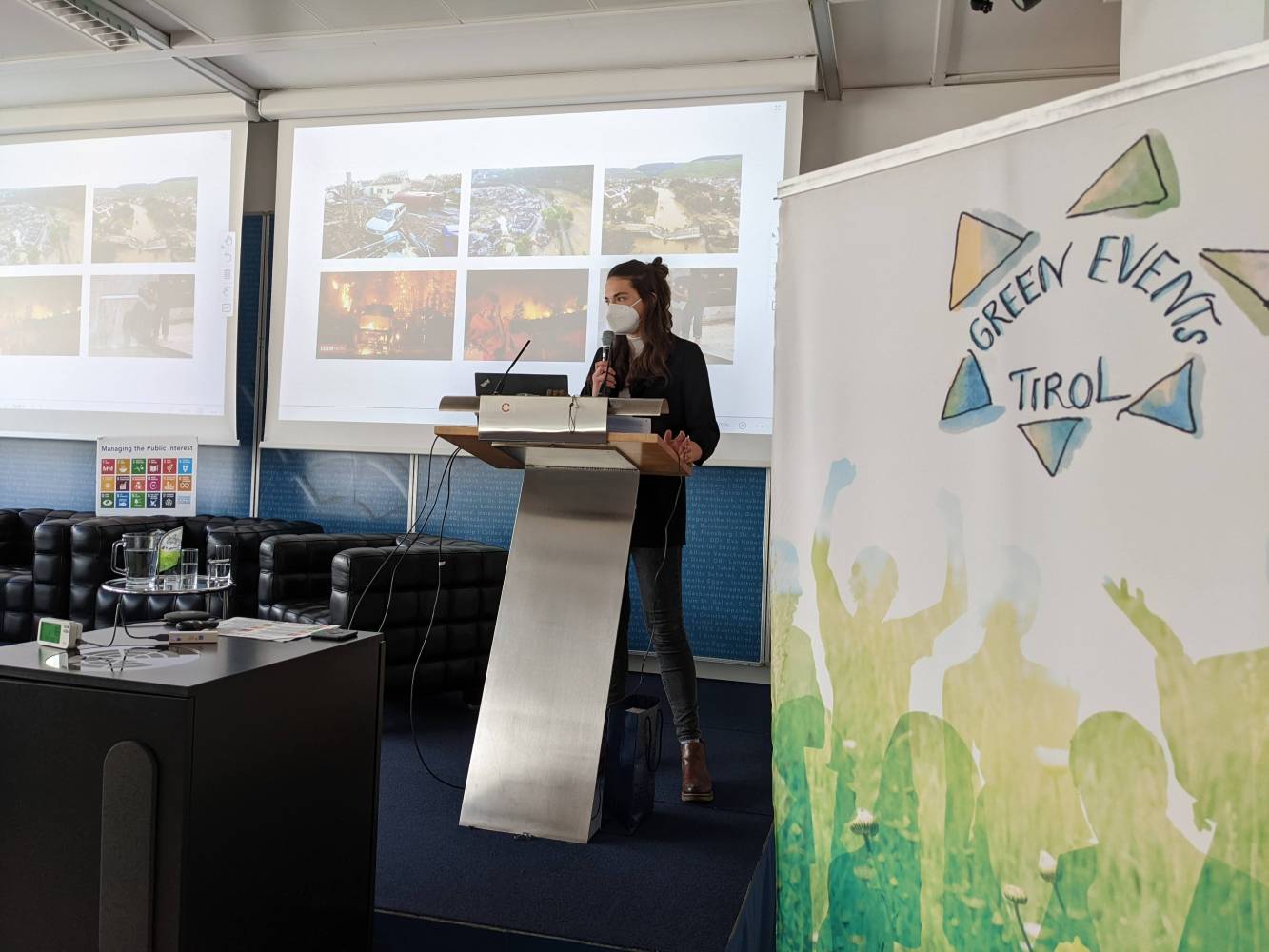 <p>MCI graduate Valerie Reintaler during her presentation on the impact of climate change on urban health. Photo: MCI</p>