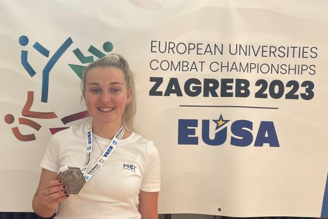 <p>MCI student Lisa Heim achieves third place at the European Universities Combat Sports Championships 2023. © Heim</p>