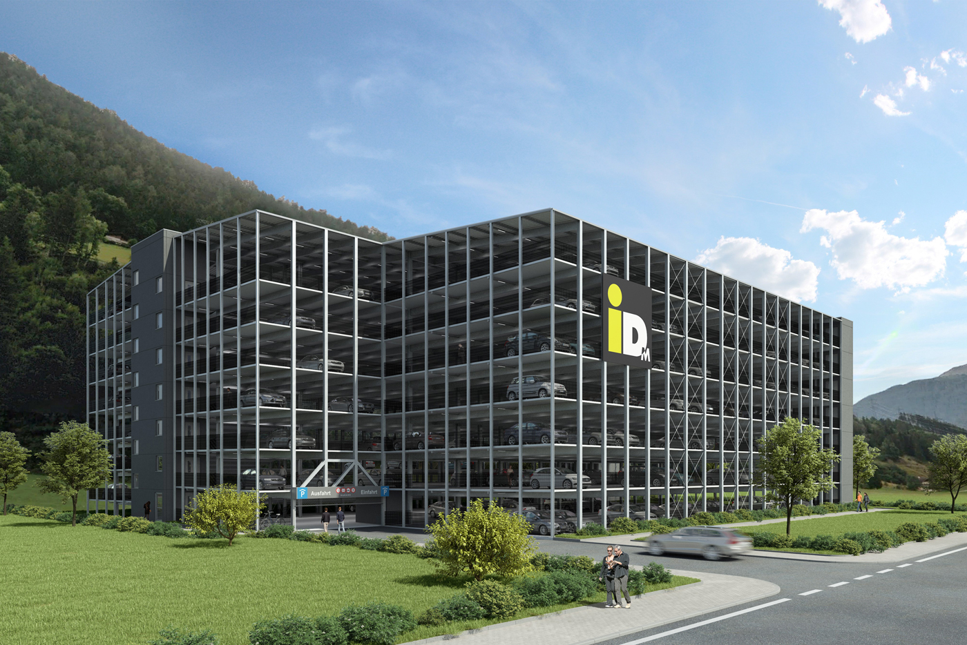 Das siebenstöckige Parkhaus wird den iDM Mitarbeitenden 530 Stellplätze bieten. ©iDM Energiesysteme GmbH