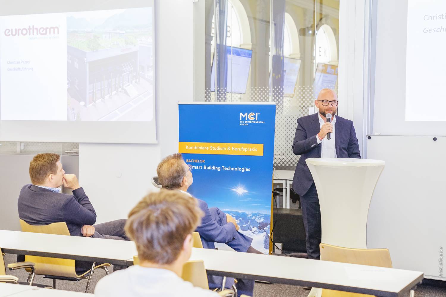 <p>On behalf of Eurotherm S.p.A., Managing Director Christian Pezzei spoke about the great opportunities of the dual study program. Photo: MCI-Geisler</p>