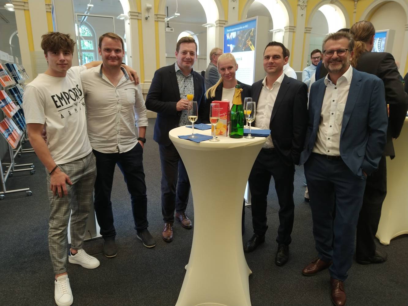 <p>Michael Reinalter, Managing Director HVAC (2nd from left), joined the talks together with Mader GmbH student Matthias Oberegger (1st from left). Photo: MCI-Hofer</p>