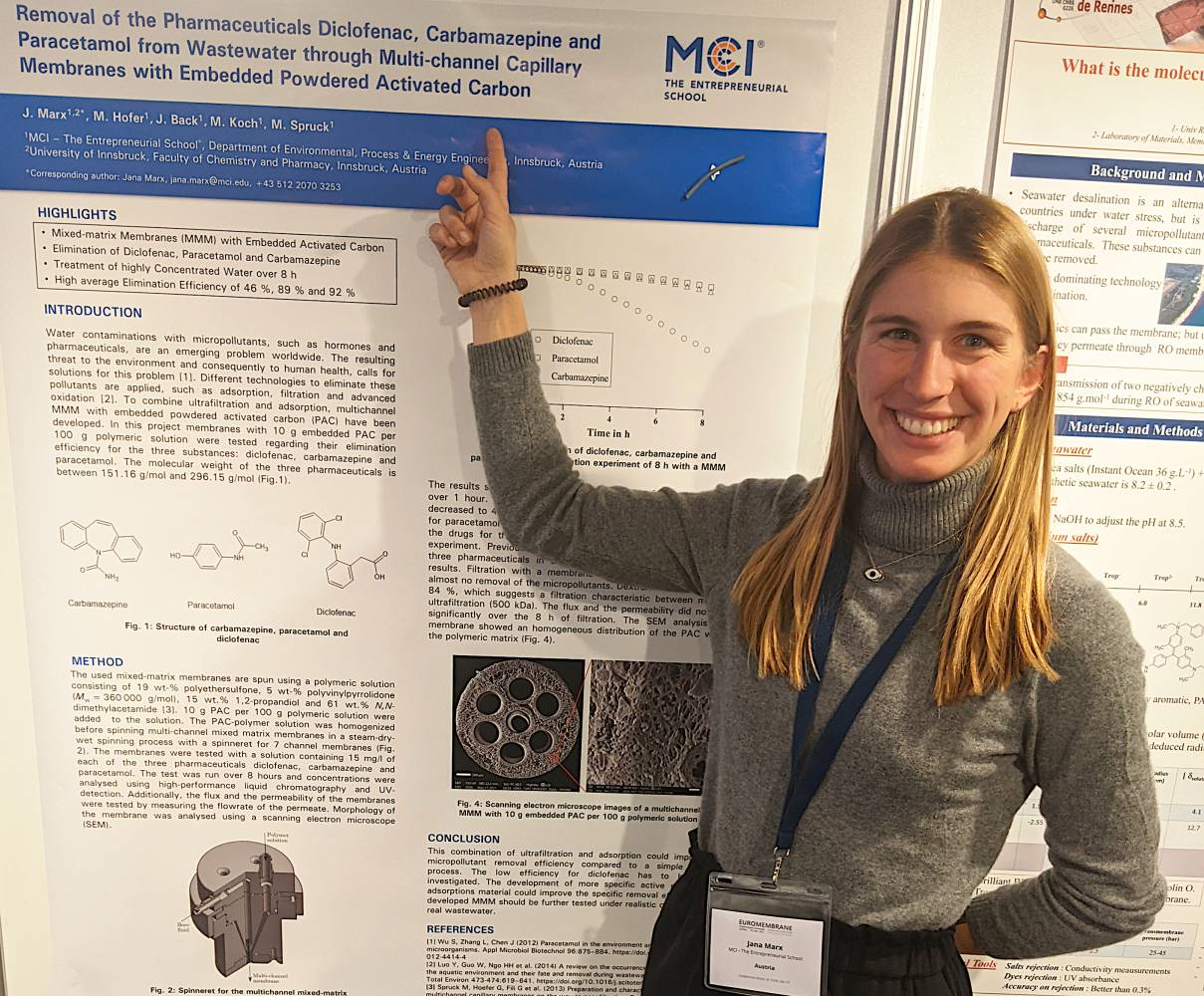 <p>Doctoral researcher Jana Marx presented the initial research results of her dissertation at the Euromembrane Congress in Copenhagen.  Foto: © MCI Marx</p>