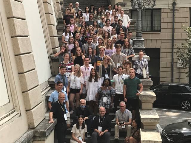 <p>Students of the Eu-HEM class of 2021 with the programme coordinators and some of the 