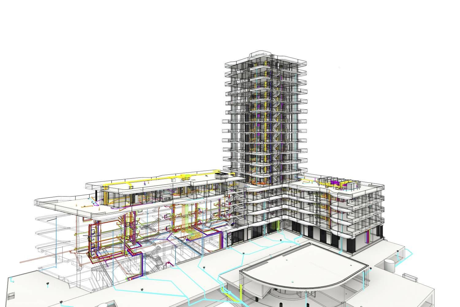 Overall representation of the building elements – the current example project 