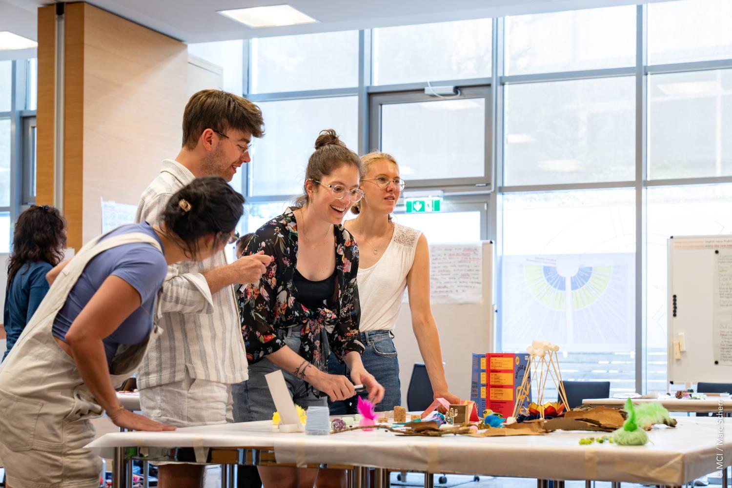 <p>Throughout the week, 22 participants from four countries worked intensively on challenges related to climate change and biodiversity ©MCI / Marc Scherr</p>