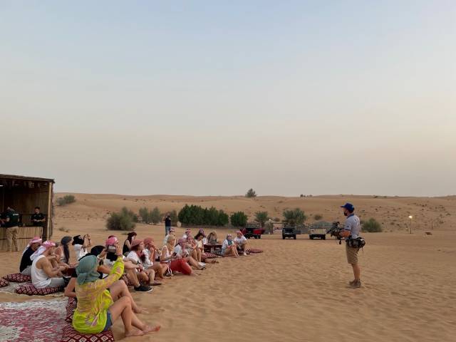 <p><em><em><em><em>MCI Tourism Masterstudents at the famous falcon show in the Dubai Desert Conservation Reserve. Ph</em></em>oto: MCI Tourismus<br /></em></em></p>