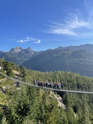 <p>Die Masterstudierenden genießen den Indian Summer in Whistler-Blackcomb. Foto: StefanieHaselwanter</p>