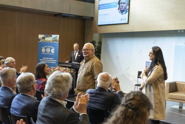 <p>Distinguished Guest Lech Walesa, ehem. Staatspräsident der Republik Polen, Friedensnobelpreisträger ©MCI / Anna Geisler</p>